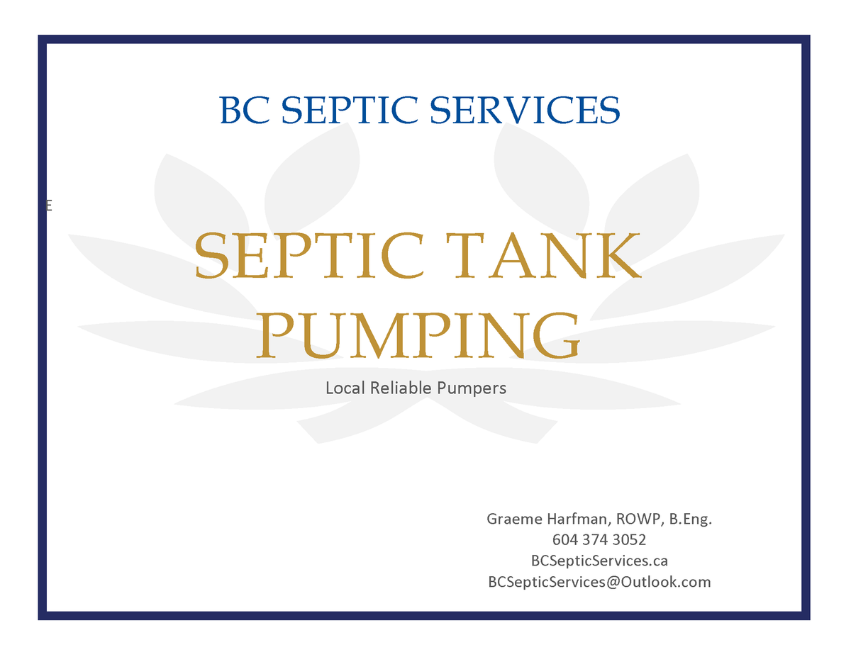A list of local septic tank pumpers