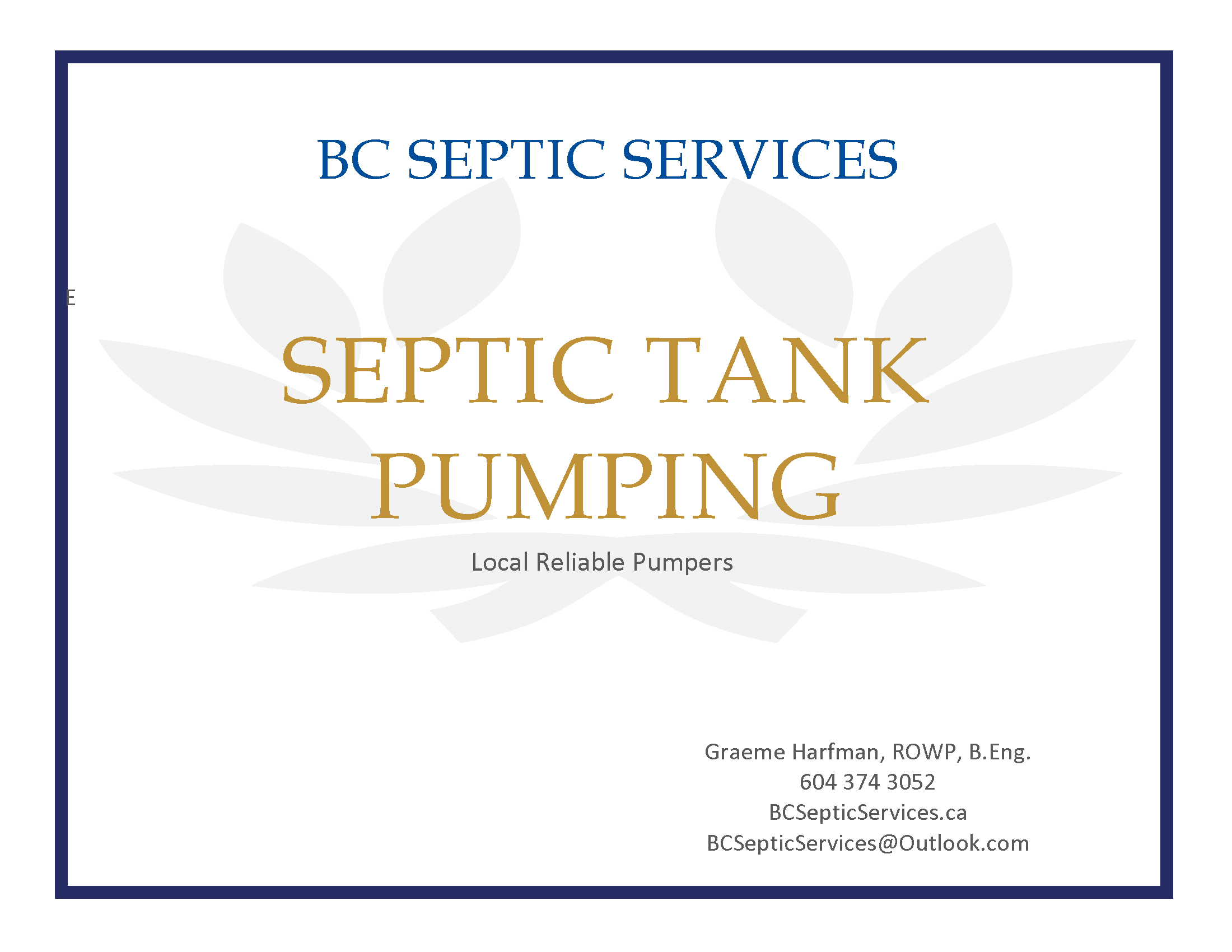 A list of local septic tank pumpers