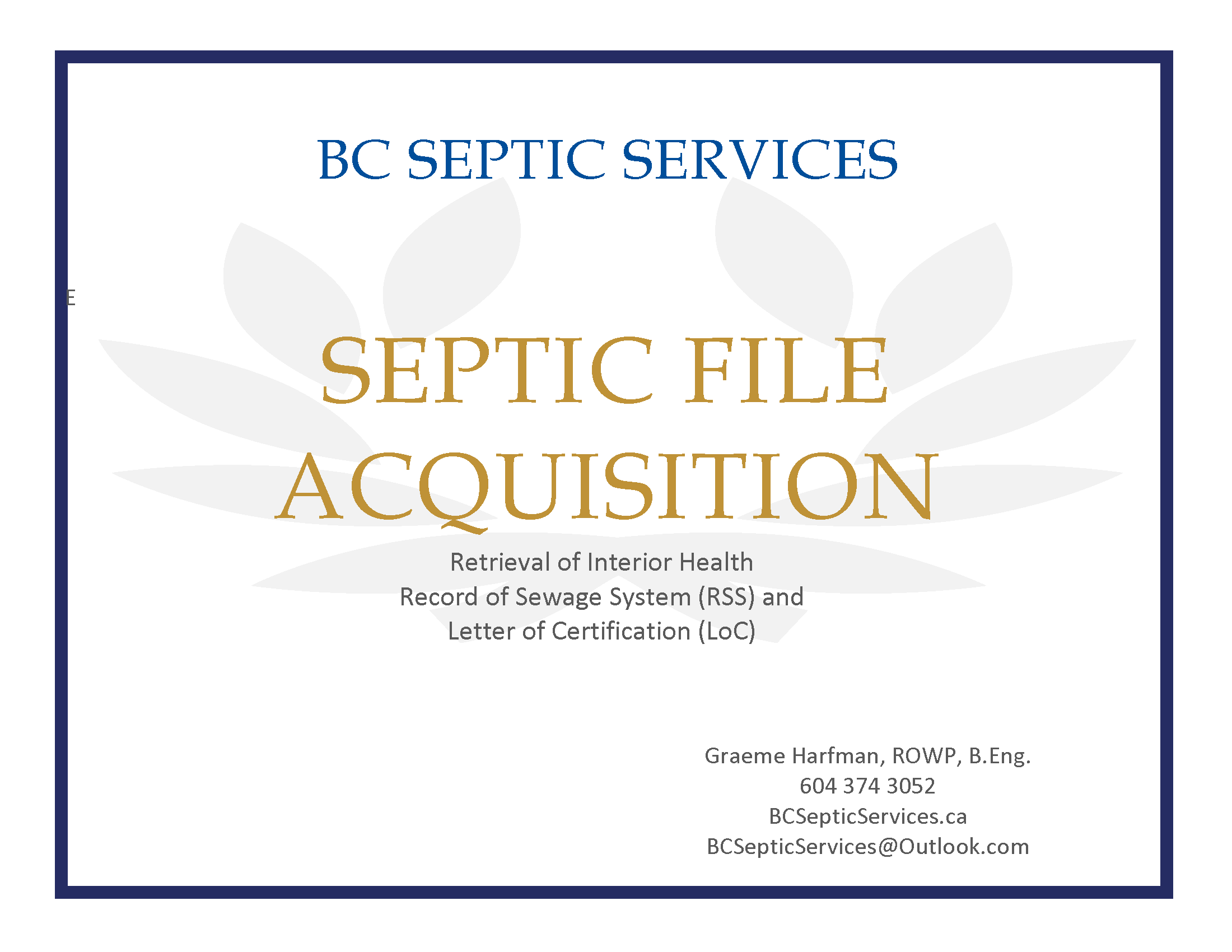 get septic design files from interior health