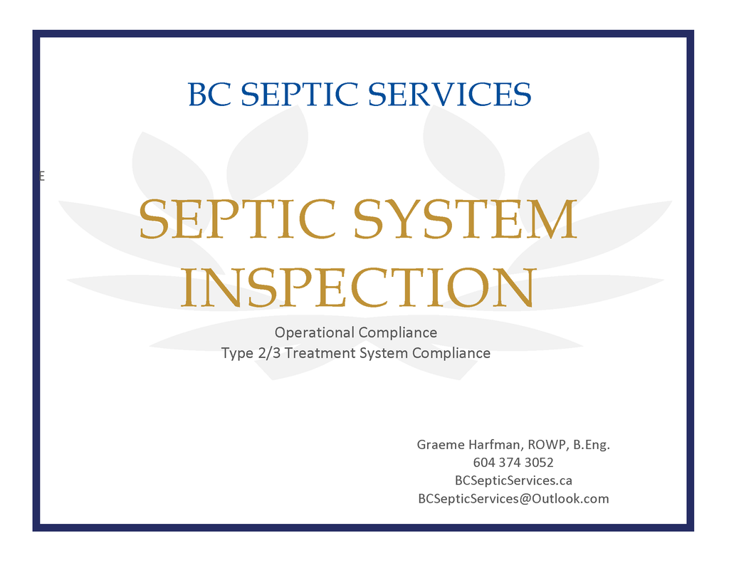 Wastewater system inspection services for operational or Type 2/3 compliance
