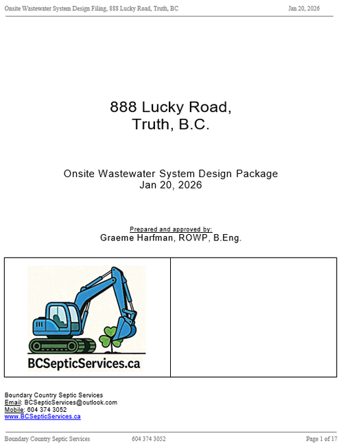 Onsite wastewater system design package.